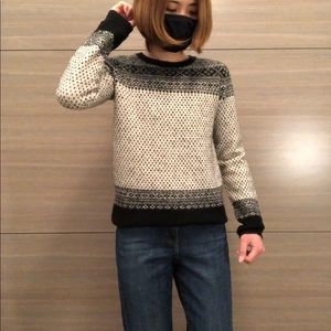 Uniqlo long sleeve black and white sweater.  Size small.